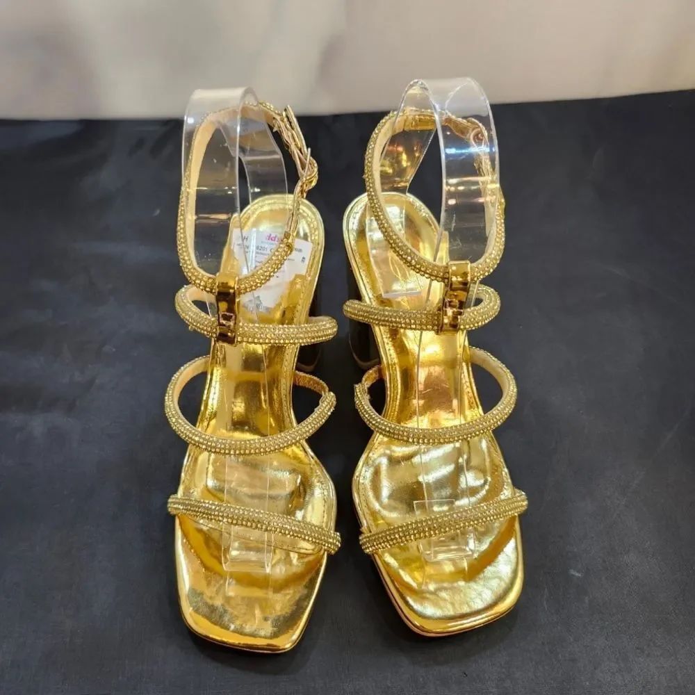 BRAND NEW OLIVIA JOHNSON BLOCK HEEL SQUARE-OPEN TOE SANDAL